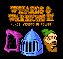Wizards & Warriors III - Kuros - Visions of Power (USA) Title Screen